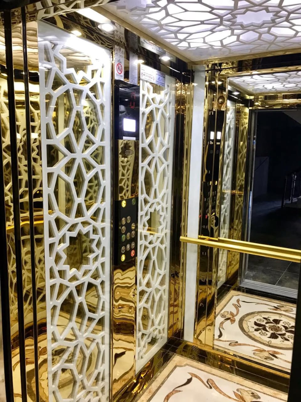 Golden and Rose Gold Designer Lift Cabin